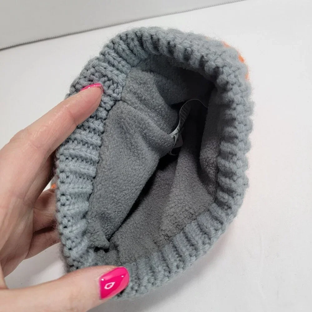 Snozu Toddler Boys‎ Kids Fleece Lined Knit Beanie Winter Hat Orange Gray 2T/3T